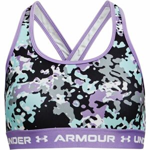 Under Armour CROSSBACK MID PRINTED Dívčí podprsenka, fialová, velikost S