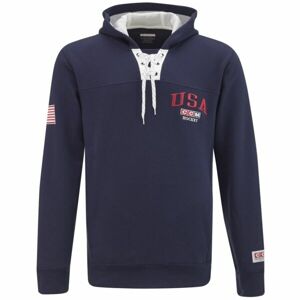 CCM FLAG HOODIE TEAM USA Pánská mikina, tmavě modrá, velikost