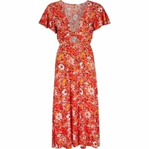 O'Neill KNOT FRONT DRESS Dámské šaty, červená, velikost L