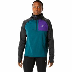 ASICS WINTER RUN LS HOODIE Pánská mikina, tmavě zelená, velikost XL