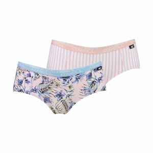 O'Neill WOMEN HIPSTER FLORAL PINK&UNI 2PACK Dámské kalhotky, mix, velikost L