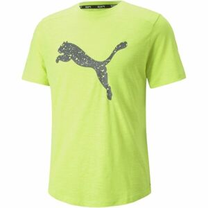 Puma RUN LOGO SS TEE Pánské triko, zelená, velikost L