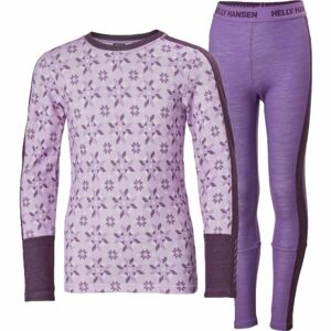 Helly Hansen JR GRAPHIC LIFA MERINO SET Juniorský funkční set, vínová, velikost 14