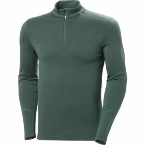 Helly Hansen LIFA MERINO MIDWEIGHT 1/2 ZIP Pánské Merino triko, tmavě zelená, velikost M