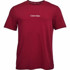 Calvin Klein S/S CREW NECK Pánské tričko, vínová, velikost L