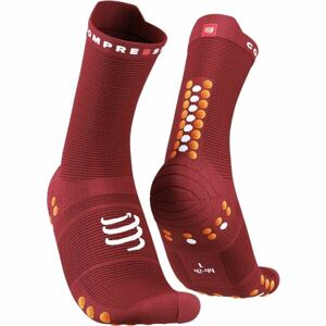 Compressport PRO RACING SOCK v4.0 RUN HIGH Běžecké ponožky, vínová, velikost T3