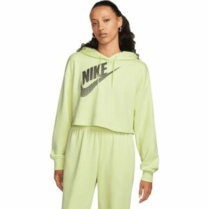 Nike NSW FLC PO HOODIE CROP DNC Dámská mikina, světle zelená, velikost XS