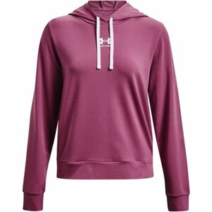 Under Armour RIVAL TERRY HOODIE Dámská mikina, vínová, velikost XS