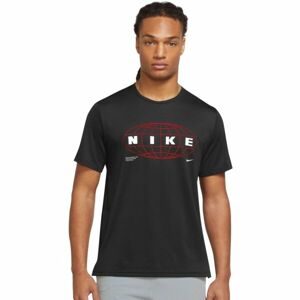Nike NP DF HPR DRY TOP SS GFX Pánské tréninkové tričko, černá, velikost XL