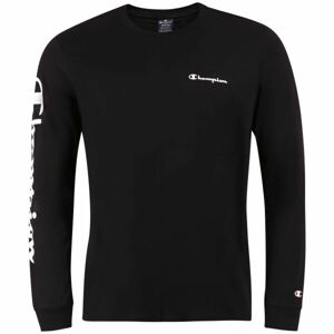 Champion CREWNECK LONG SLEEVE T-SHIRT Pánské tričko s dlouhým rukávem, černá, velikost XXL