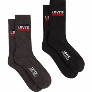 Levi's REGULAR CUT SPRTWR LOGO 2P Ponožky, černá, velikost 43-46