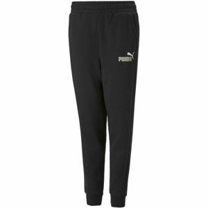 Puma ESS + 2 COL LOGO PANTS FL B Chlapecké tepláky, černá, velikost 128