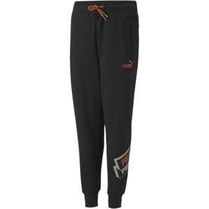 Puma ALPHA HOLIDAY SWEATPANTS FL B Dětské tepláky, černá, velikost 128