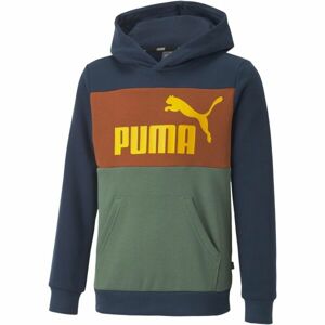 Puma ESS+COLORBLOCK HOODIE FL B Dětská mikina, tmavě modrá, velikost 128