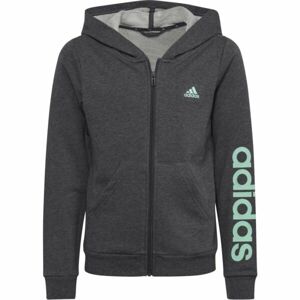 adidas ESS LIN FZ HD Dívčí mikina, tmavě šedá, velikost 140