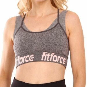 Fitforce BRANHILD Dámská fitness podprsenka, šedá, velikost L