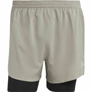 adidas D4R SHORT 2IN1 Pánské běžecké šortky, béžová, velikost XXL