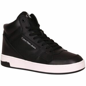 Calvin Klein BASKET CUPSOLE MID LTH-PU Dámské kotníkové tenisky, černá, velikost