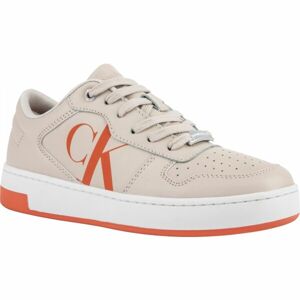 Calvin Klein BASKET CUPSOLE BOLD MONO LTH Dámské nízké tenisky, béžová, veľkosť 39