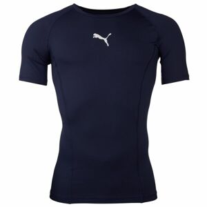 Puma LIGA BASELAYER TEE SS Pánské funkční triko, tmavě modrá, velikost XS