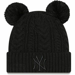 New Era MLB WMNS DOUBLE POM CUFF BEANIE NEW YORK YANKEES Klubový kulich, černá, velikost UNI