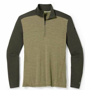 Smartwool M CLASSIC THERMAL MERINO BL 1/4 ZB Pánské triko, khaki, velikost M