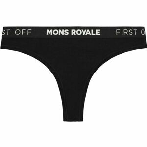 MONS ROYALE MERINO THONG Dámská sportovní merino tanga, černá, veľkosť M