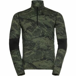 Odlo M BL TOP TURTLE NECK WHISTLER Pánské funkční triko, tmavě zelená, velikost XL