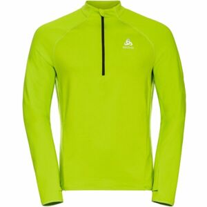 Odlo M ZEROWEIGHT MID LAYER 1/2 ZIP Pánská běžecká mikina, reflexní neon, velikost M