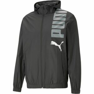 Puma HOODED GRAPHIC WINDBREAKER Pánská bunda, černá, velikost S