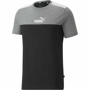 Puma ESSENTIALS + BLOCK TEE Pánské triko, černá, velikost