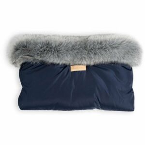 BEZTROSKA GLOVE WITH FUR Rukávník s kožešinou, tmavě modrá, velikost UNI