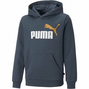 Puma ESS + 2 COL BIG LOGO HOODIE FL B Chlapecká mikina, tmavě modrá, velikost 128