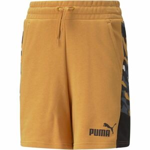 Puma ESS+CAMO SHORTS TR B DESERT CLAY Dětské sportovní šortky, oranžová, velikost 152