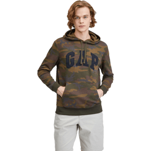 GAP V-PRINTED HERITAGE LOGO PO Pánská mikina, khaki, velikost L