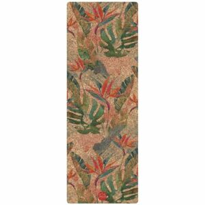 YOGGYS CORK YOGA MAT TROPICAL FLAMES Podložka na jógu korková, hnědá, velikost