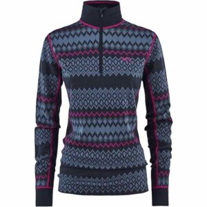 KARI TRAA AGNES HALF ZIP Dámský rolák, modrá, velikost