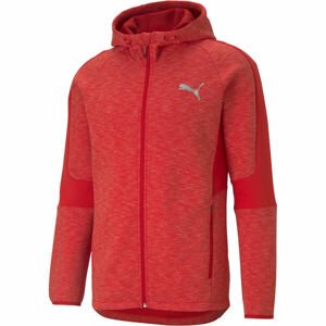 Puma EVOSTRIPE  FZ HOODIE Sportovní mikina, červená, velikost XXXL