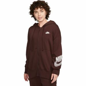 Nike NSW PHNX FLC FZ HOODIE DNC Dámská mikina, hnědá, velikost M