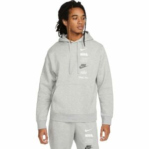 Nike CLUB+ BB PO HOODIE MLOGO Pánská mikina, šedá, velikost L