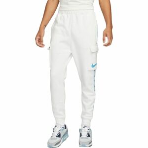 Nike SPORTSWEAR REPEAT SWOOSH Pánské tepláky, bílá, veľkosť M