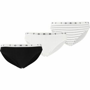 Tommy Hilfiger TOMMY COTTON-3P BIKINI PRINT Dámské kalhotky, černá, velikost XS