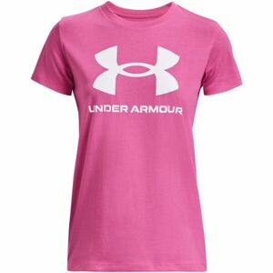 Under Armour LIVE SPORTSTYLE GRAPHIC SS Dámské triko, růžová, velikost L