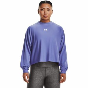 Under Armour UA RIVAL TERRY OVERSIZED CRW Dámské tréninkové triko, modrá, velikost S