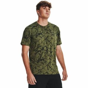 Under Armour UA RUSH ENERGY PRINT SS Pánské funkční triko, tmavě zelená, velikost XL