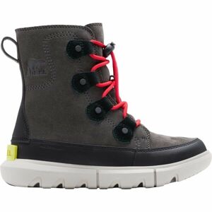 Sorel YOUTH SOREL EXPLORER LACE WP Dětská zimní obuv, tmavě šedá, velikost 33