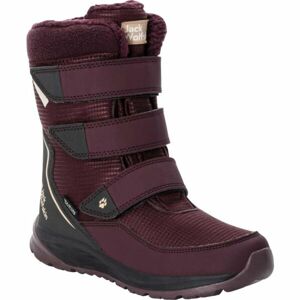 Jack Wolfskin POLAR BOOT TEXAPORE HIGH VC K Dětská zimní obuv, vínová, velikost 36