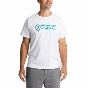 ADVENTER & FISHING COTTON SHIRT WHITE & BLUEFIN Pánské tričko, bílá, velikost XXL
