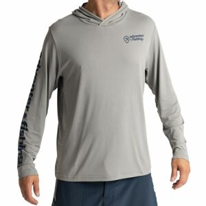 ADVENTER & FISHING UV HOODED LIMESTONE Pánské funkční hooded UV tričko, šedá, velikost XL
