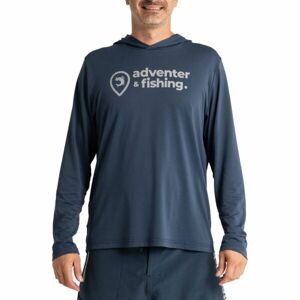 ADVENTER & FISHING UV HOODED ORIGINAL ADVENTER Pánské funkční hooded UV tričko, tmavě modrá, velikost L